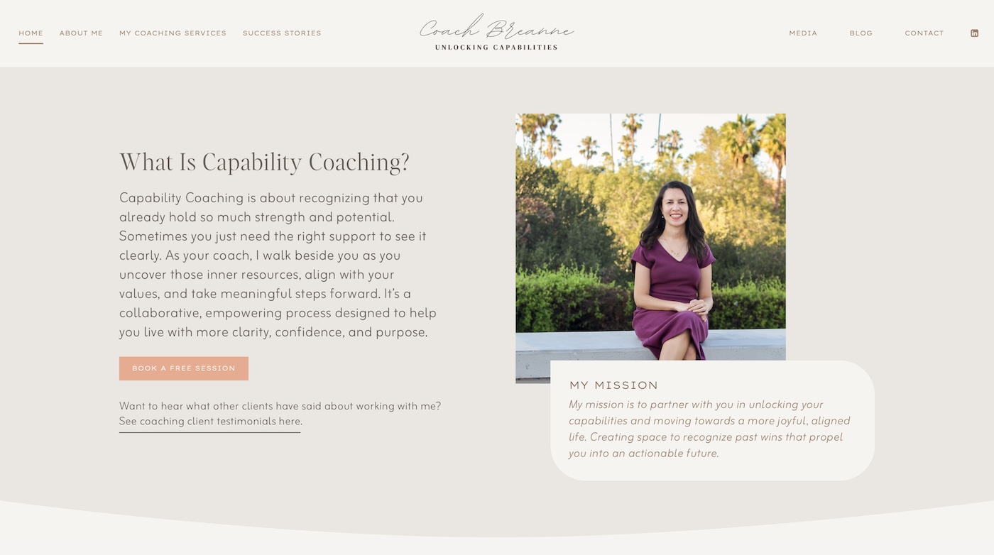 Website of Coach Breanne